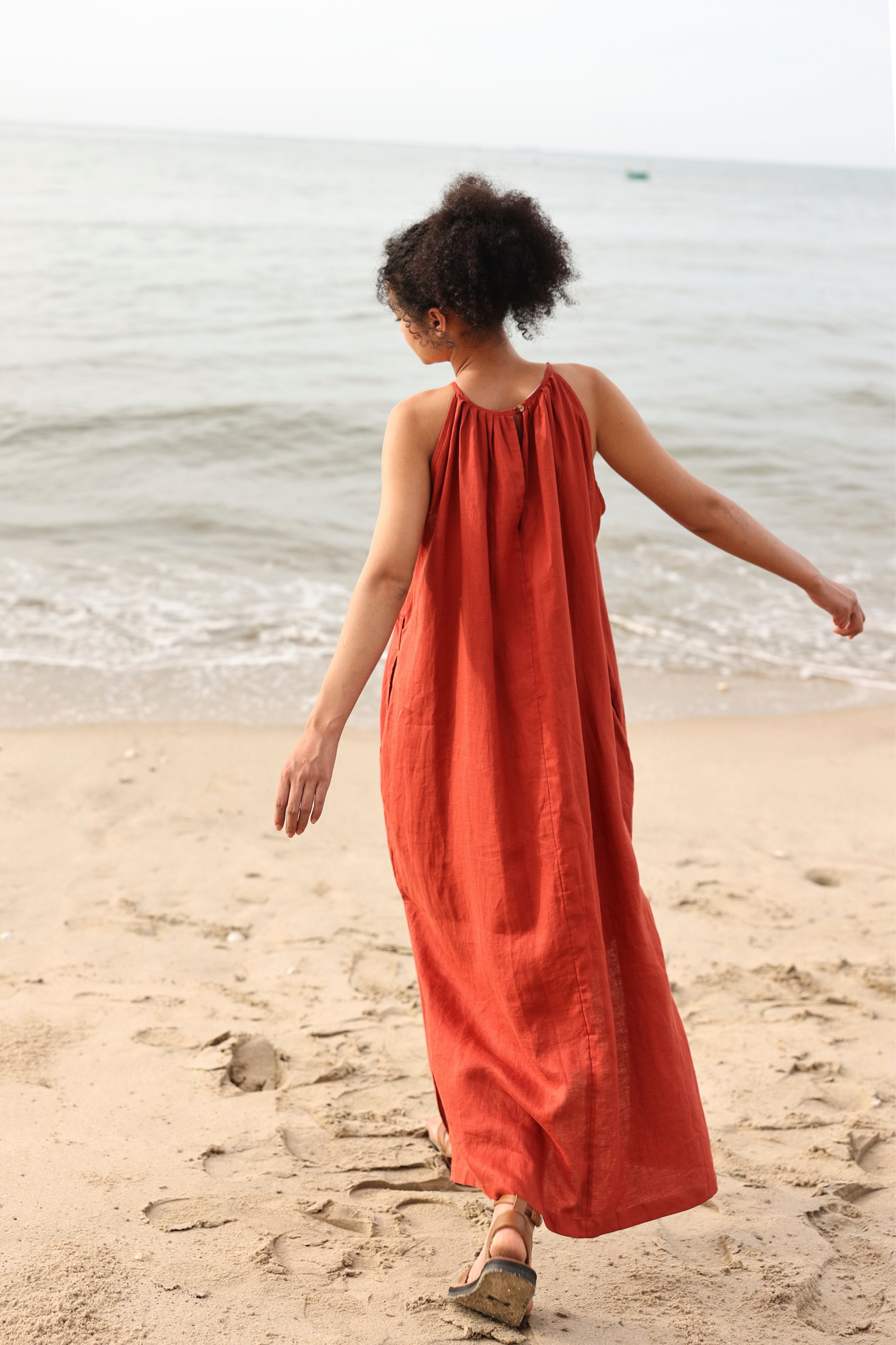 Summer linen beach dress