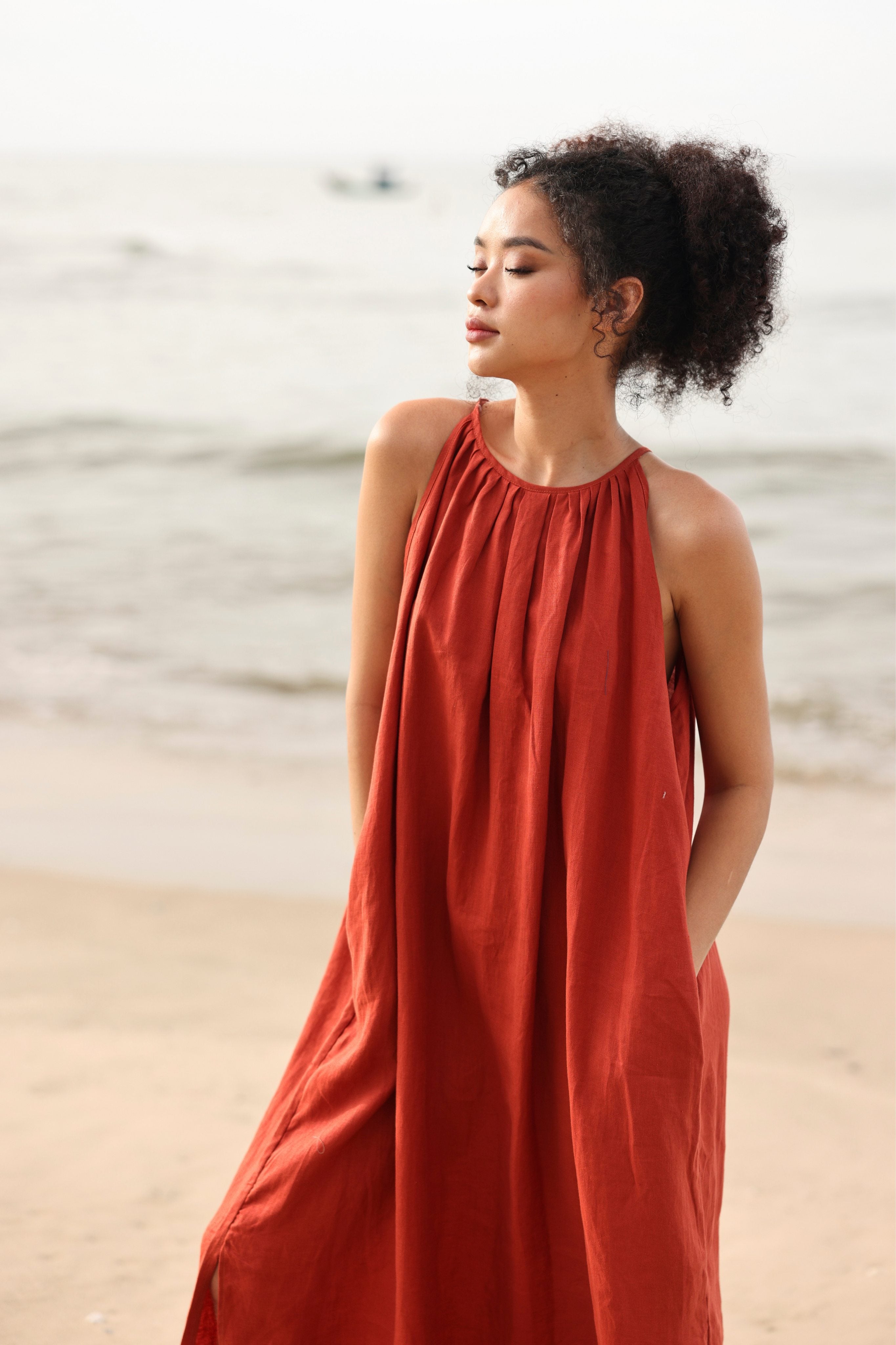 Summer linen beach dress