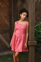 Summer linen ruffle dress