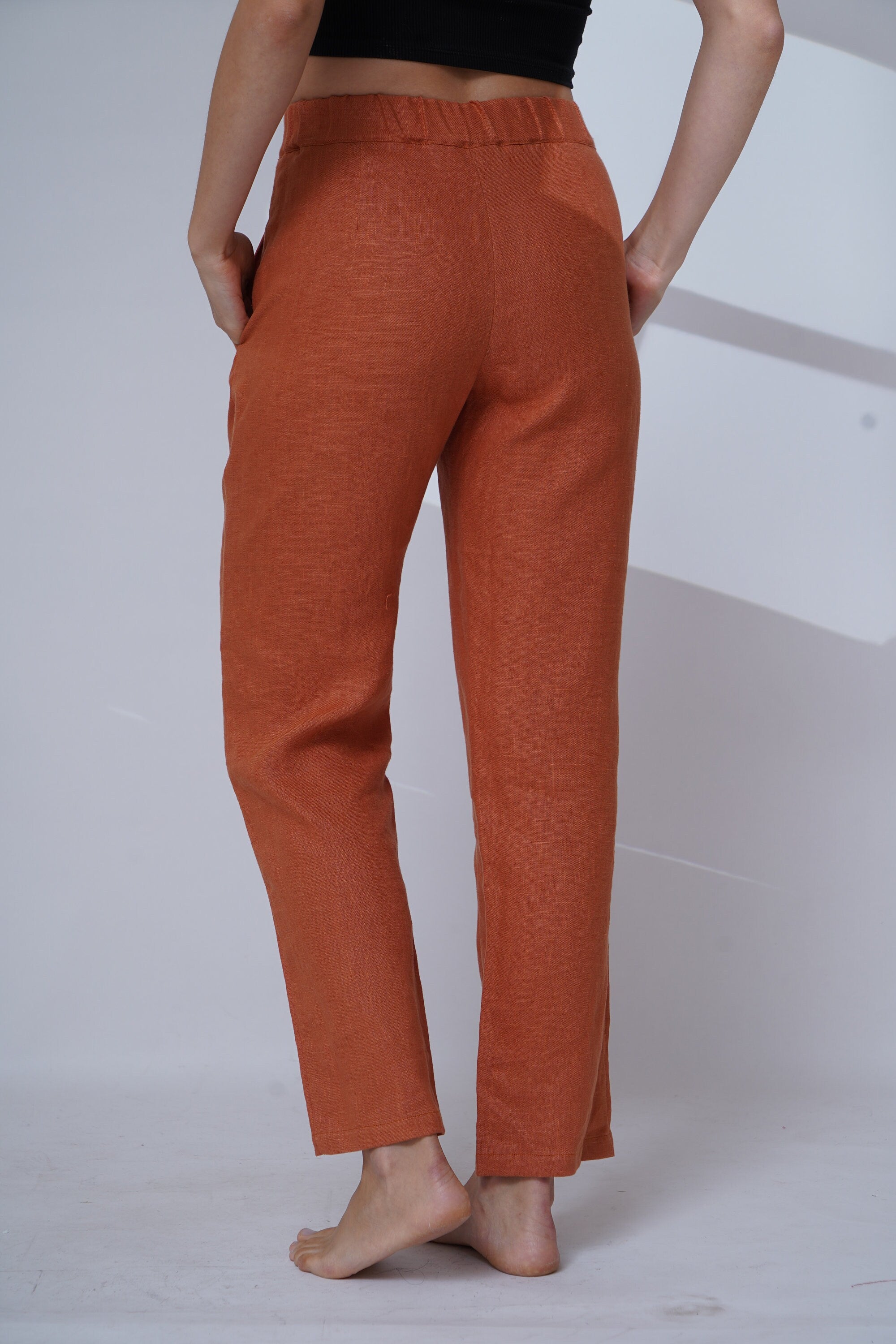 Tapered linen pants