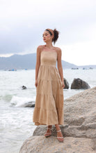 Tiered linen summer dress