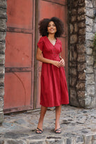 Tulip sleeves linen dress
