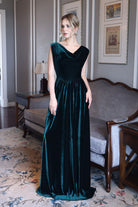 Velvet cowl neck gown