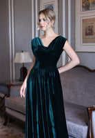 Velvet cowl neck gown