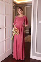 velvet dress flutter sleeves