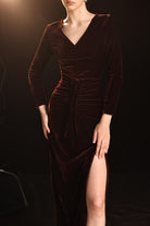 Evening gown with draped waist