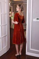 Velvet flutter sleeve dress