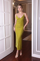 velvet spaghetti strap dress