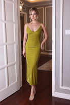 velvet spaghetti strap dress