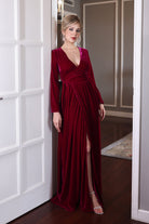 velvet wrap maxi dress