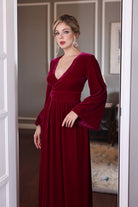 velvet wrap maxi dress
