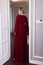 velvet wrap maxi dress