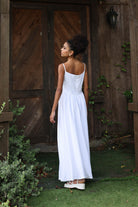 White linen beach maxi dress