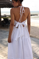 White linen maxi dress