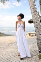 White linen maxi dress