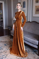Winter velvet formal dress