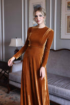Winter velvet formal dress