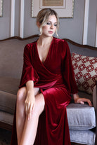Wrap velvet maxi dress 