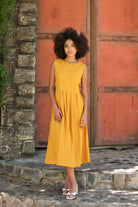 Yellow sleeveless summer dress