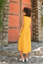 Yellow sleeveless summer dress