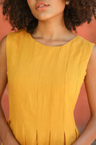 Yellow sleeveless summer dress